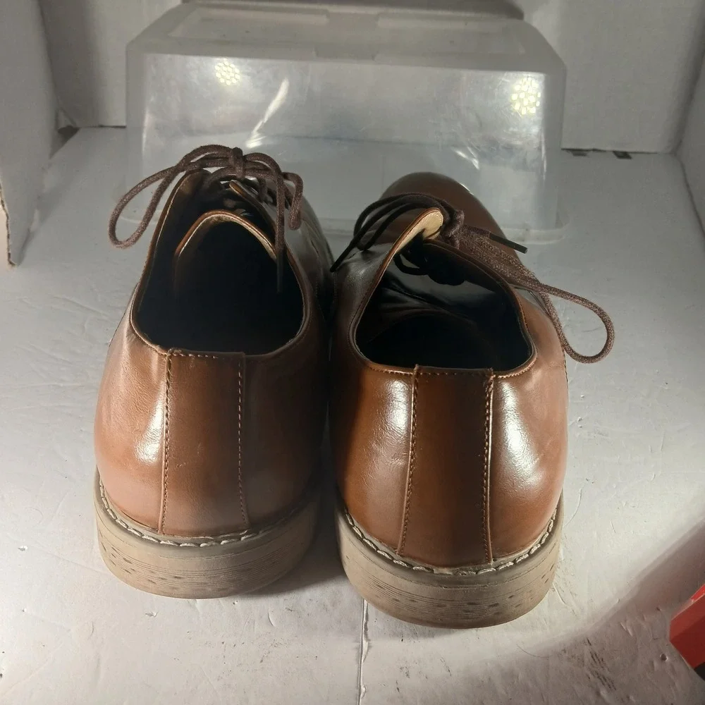 Nautica Harbor Derby Shoes 10.5 Brown Cognac Lace Up Dress Business Casual